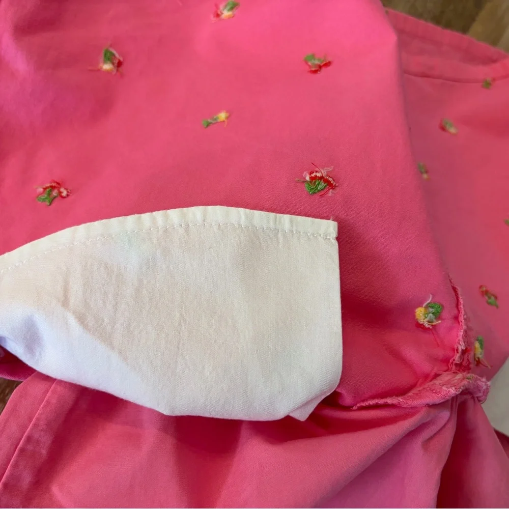 Gymboree Skort Skirt Girl's Pink A-Line Cherry Embroidery Size 12 Cotton